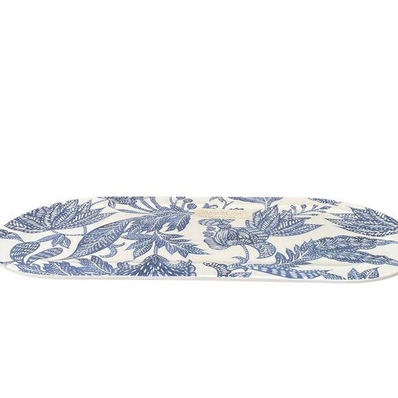RACHEL ZOE Spring Blue Botanical Floral Melamine Oval 8 x 18 Serving Tray NEW - Picture 6 of 6